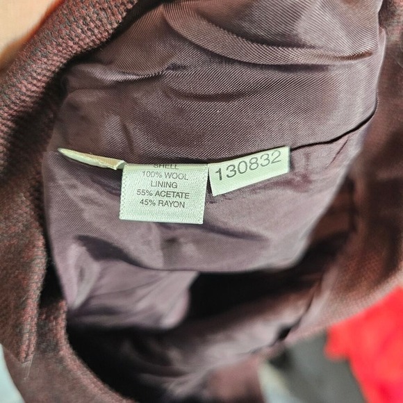 Ann‎ Taylor Wool Burgundy Straight Leg High Rise Career Pants Size 4 - Picture 11 of 11